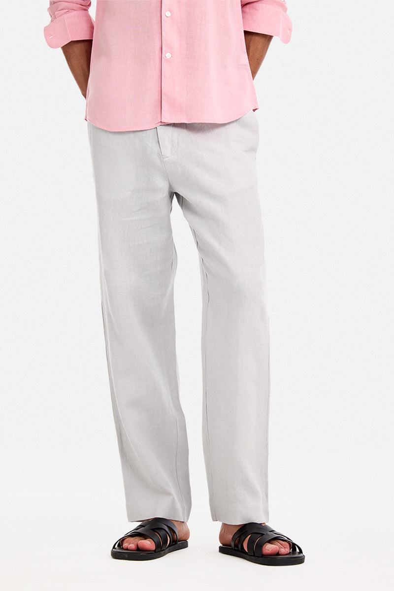 100% Linen Straight Fit Luxe Trousers