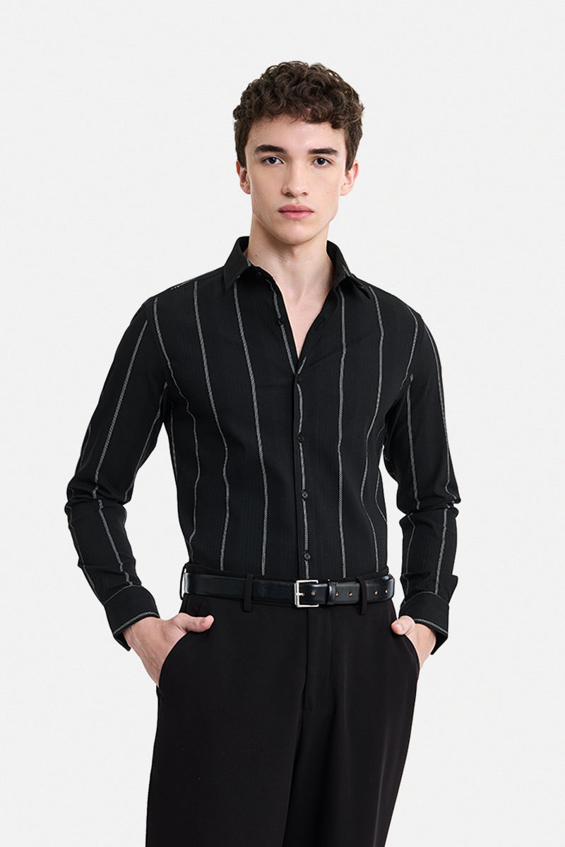 Slim Fit Stretch Stripes Luxe Shirt