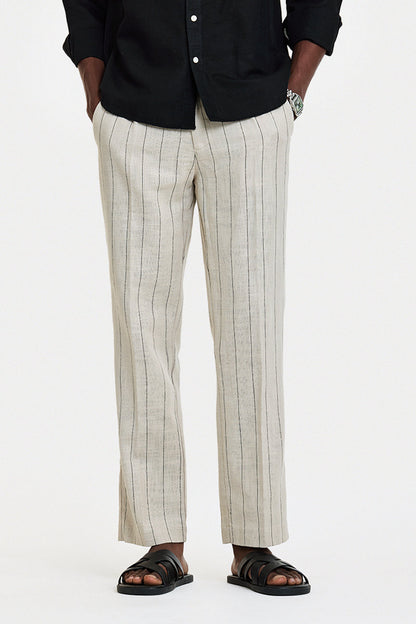 Straight Fit Stripes Trousers