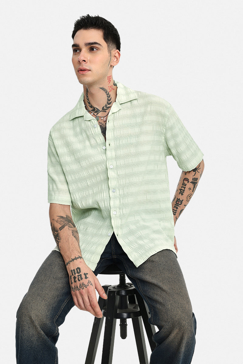 Textured Stretch Box Fit Shirt