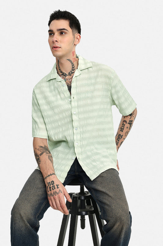 Textured Stretch Box Fit Shirt