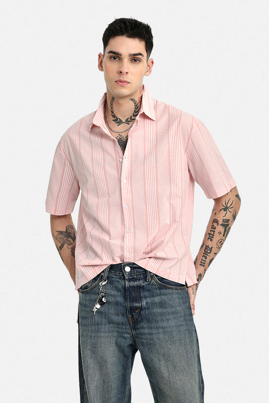 100% Cotton Box Fit Stripes Shirt