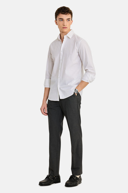 White Poplin Stretch Shirt