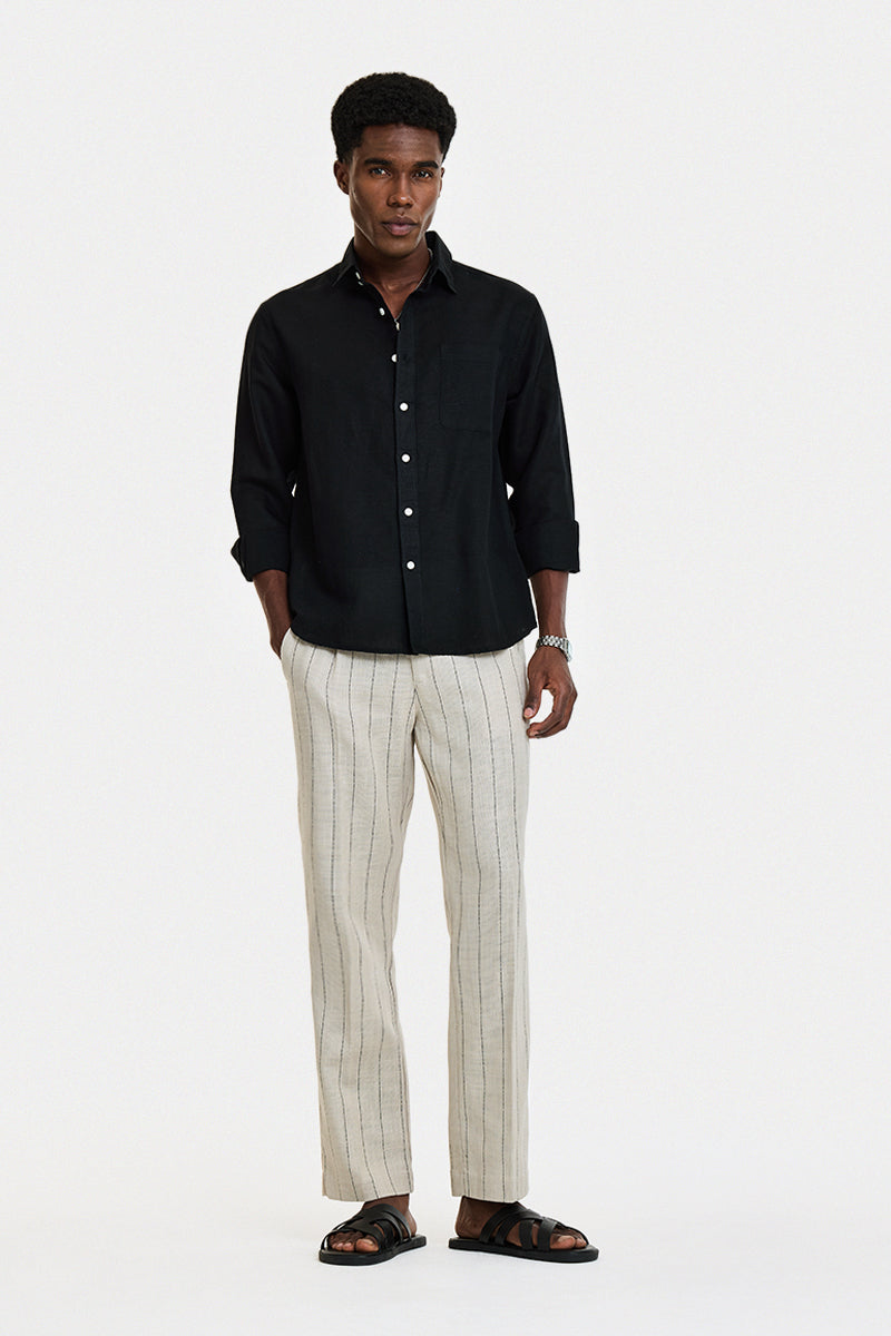 Straight Fit Stripes Trousers