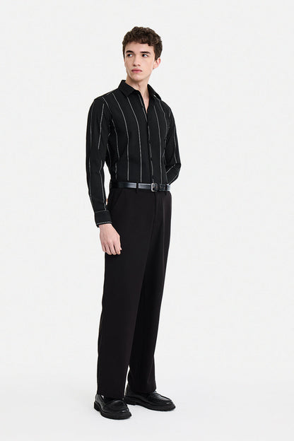 Slim Fit Stretch Stripes Luxe Shirt