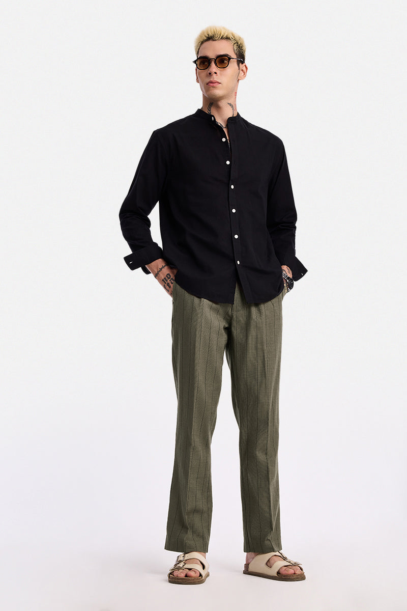 Straight Fit Stripes Trousers