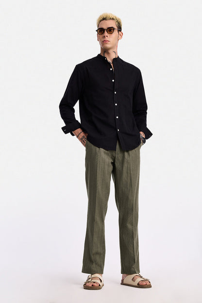 Straight Fit Stripes Trousers