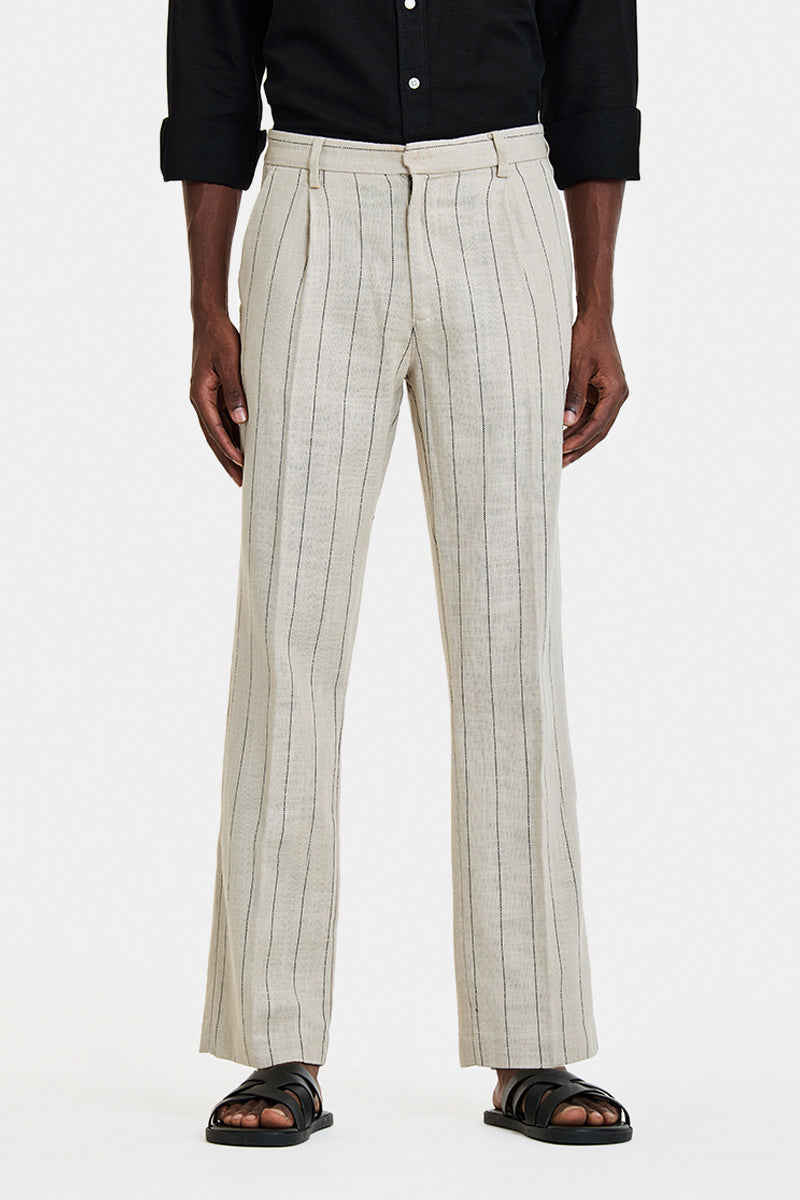 Straight Fit Stripes Trousers