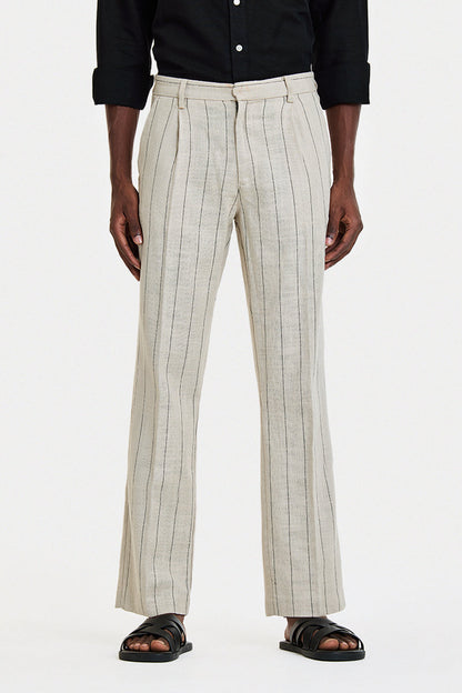 Straight Fit Stripes Trousers