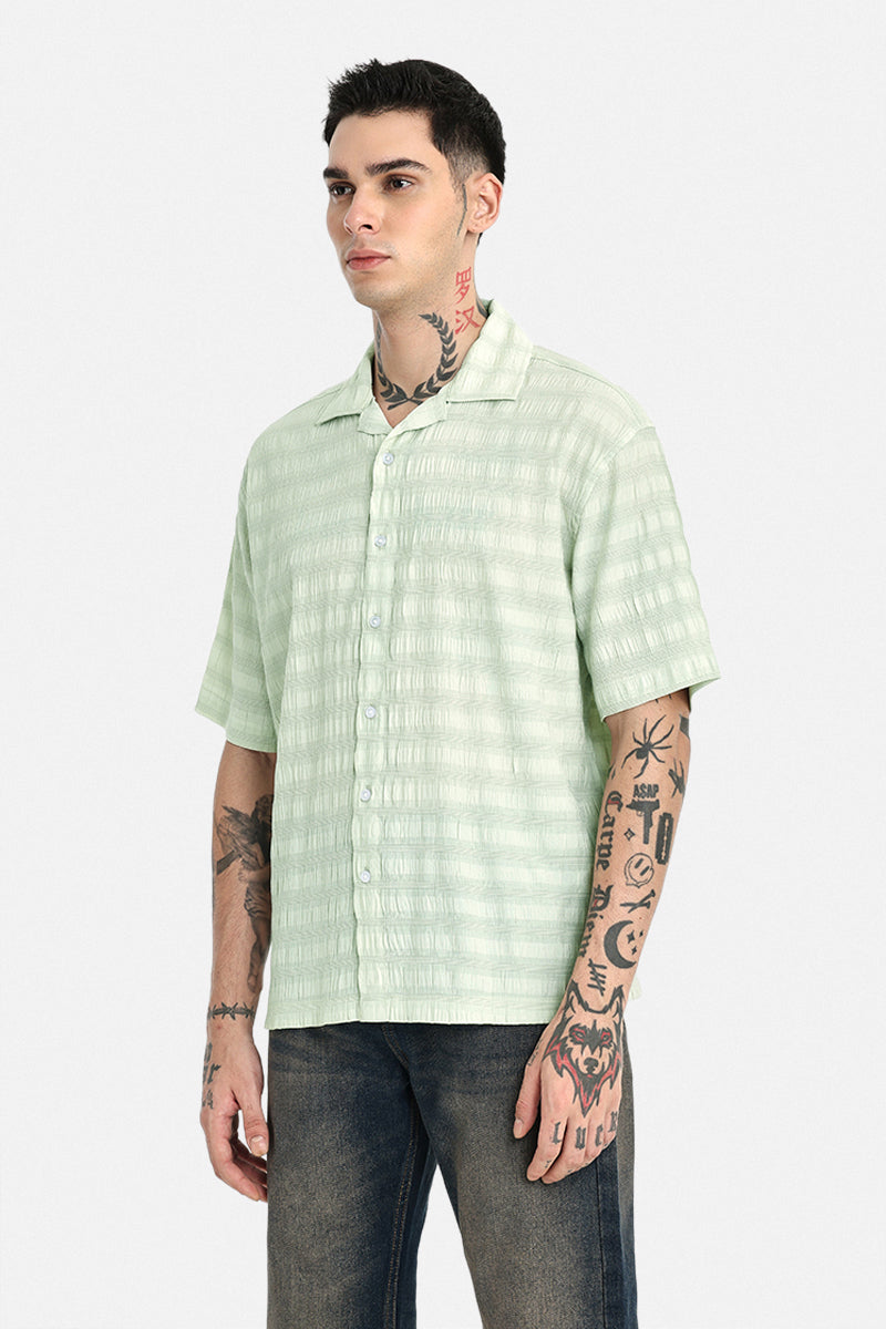 Textured Stretch Box Fit Shirt