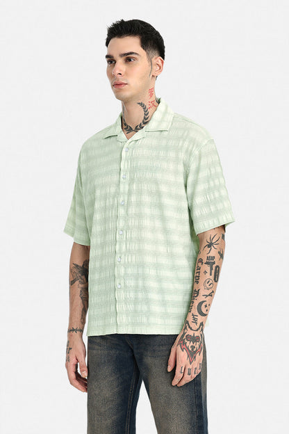 Textured Stretch Box Fit Shirt
