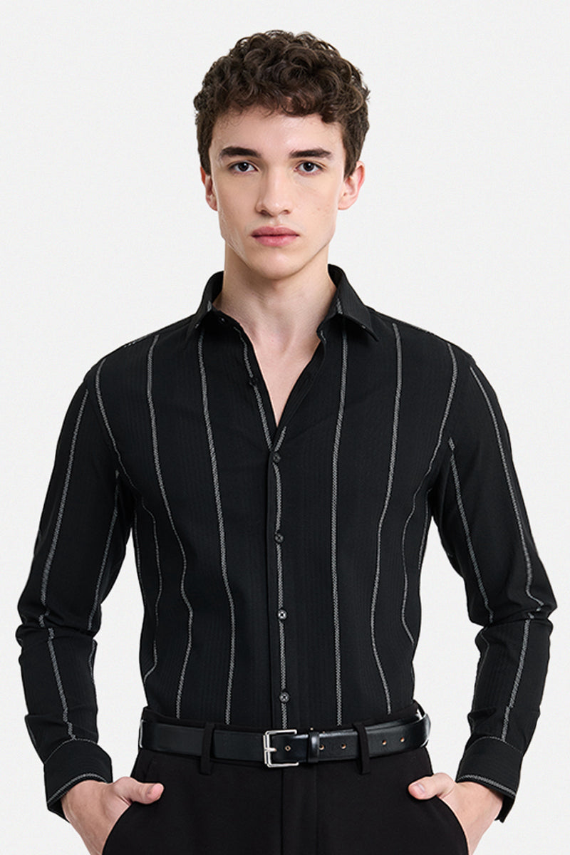 Slim Fit Stretch Stripes Luxe Shirt