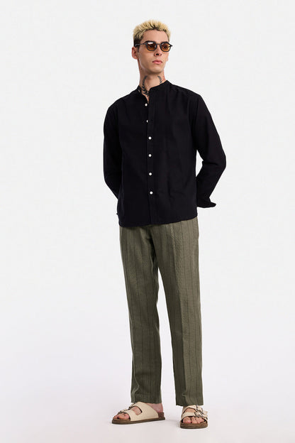 Straight Fit Stripes Trousers