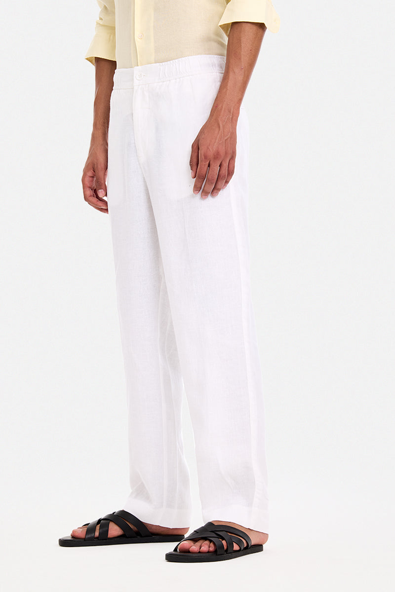 100% Linen Straight Fit Luxe Trousers