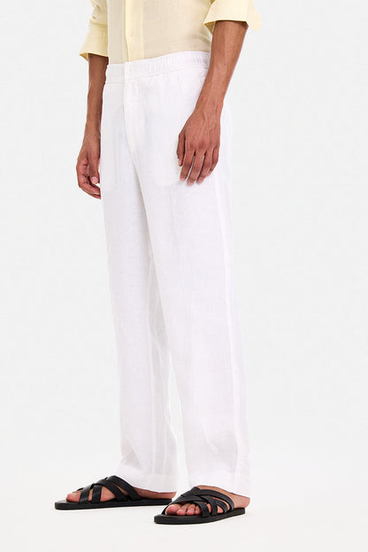 100% Linen Straight Fit Luxe Trousers