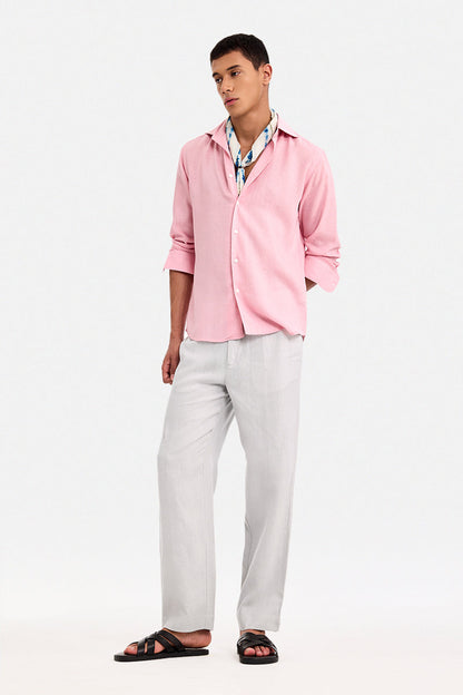 100% Linen Straight Fit Luxe Trousers