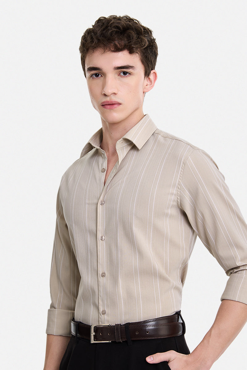 Slim Fit Stretch Stripes Luxe Shirt