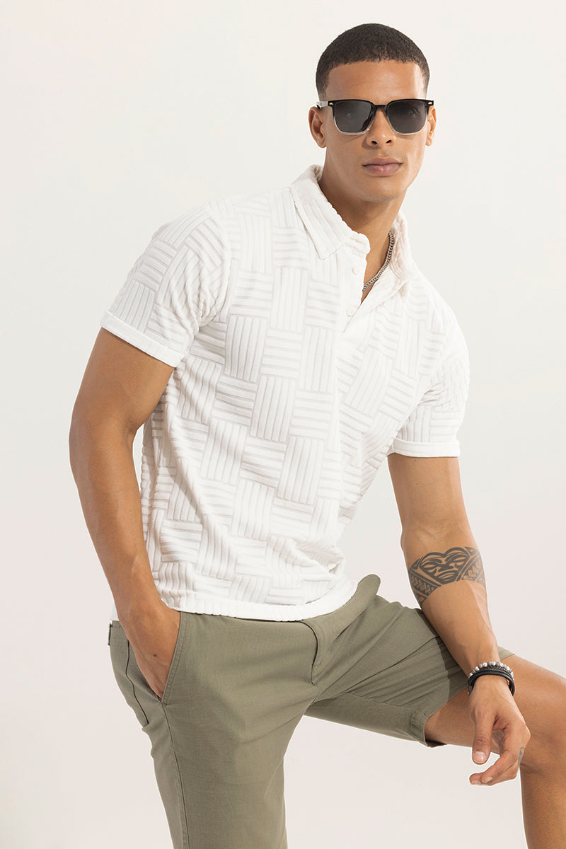 Quintett weißes Polo-T-Shirt