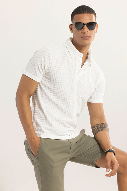 Quintett weißes Polo-T-Shirt