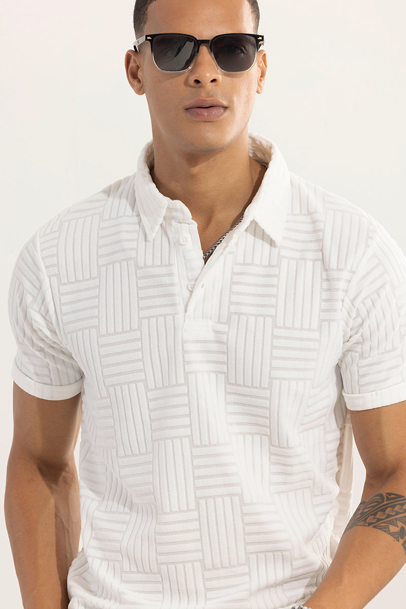 Quintett weißes Polo-T-Shirt