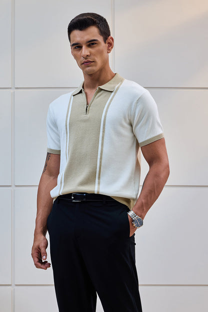 Regular Fit Poloshirt mit Reißverschluss
