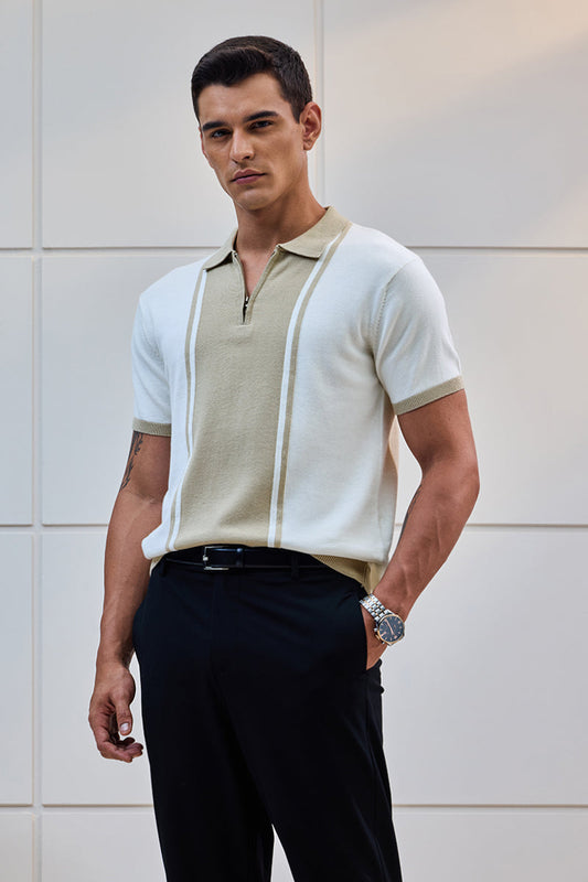 Polo zippé coupe droite