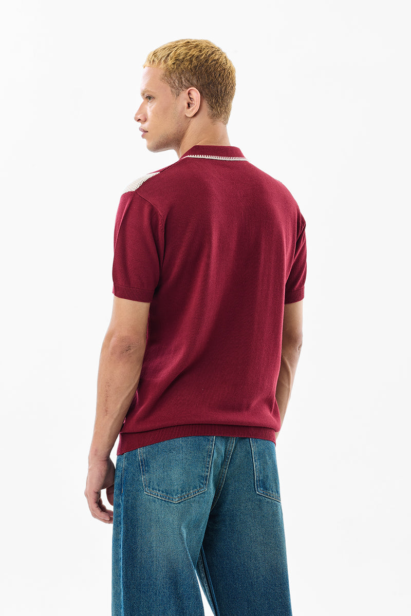 Polo-T-Shirt mit Reißverschluss, Regular Fit, gestrickt