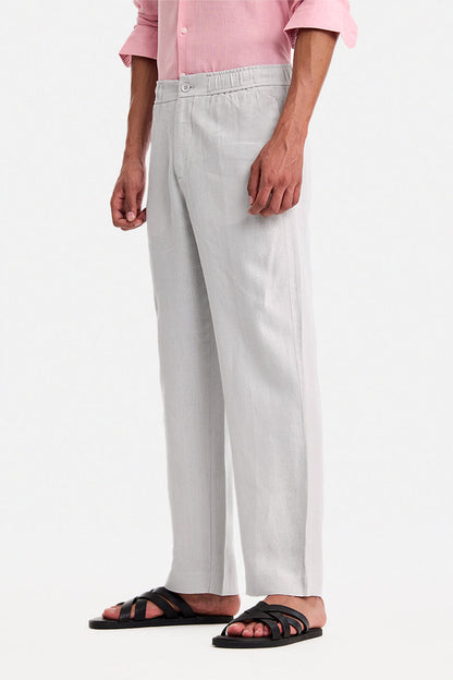 100% Linen Straight Fit Luxe Trousers