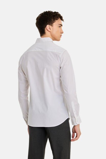 White Poplin Stretch Shirt