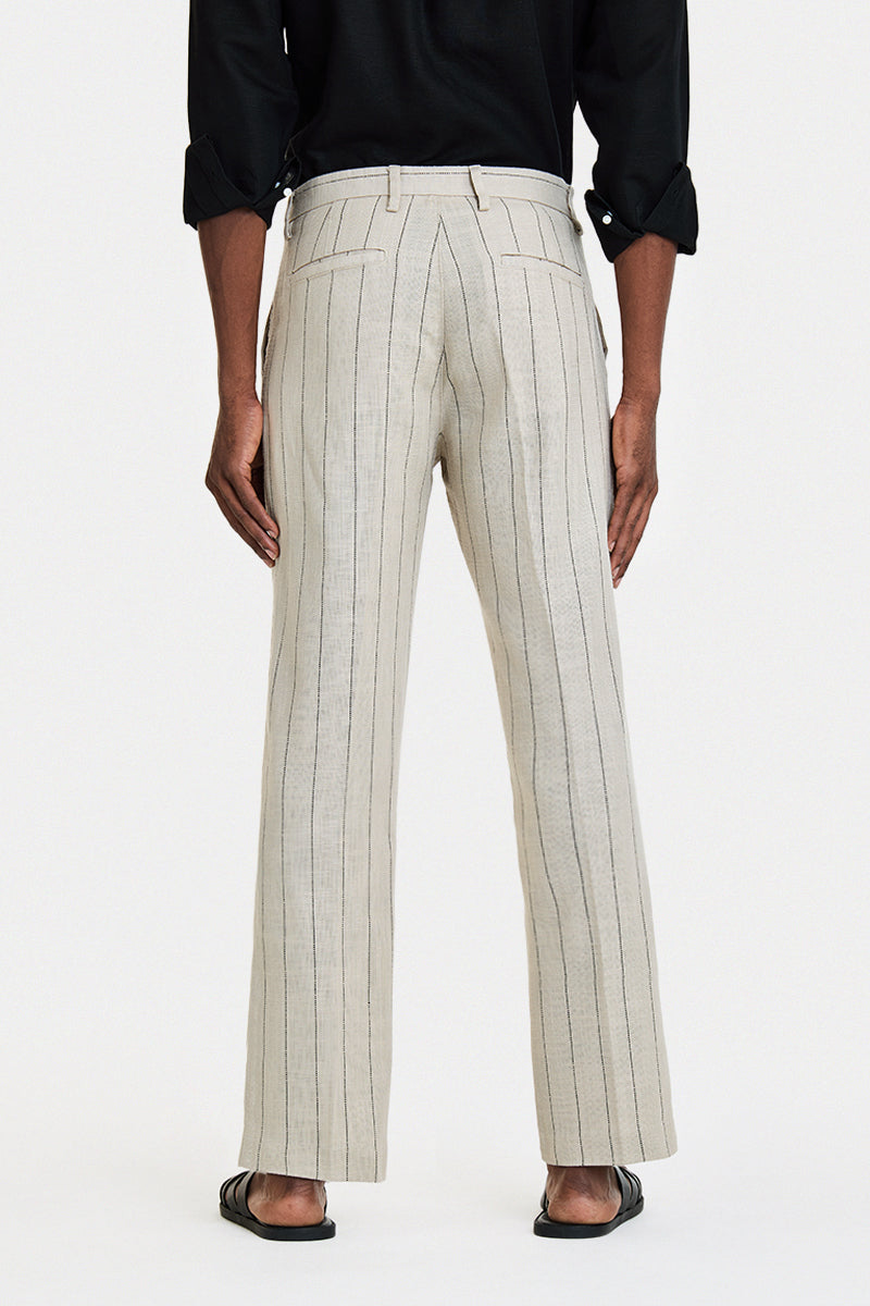 Straight Fit Stripes Trousers