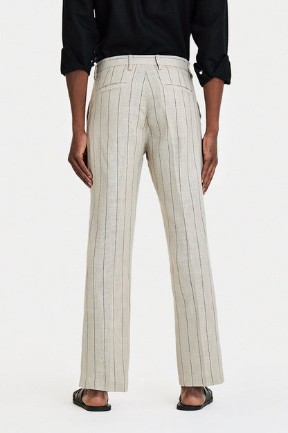 Straight Fit Stripes Trousers