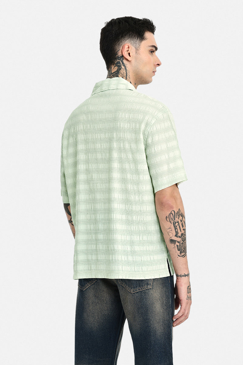 Textured Stretch Box Fit Shirt