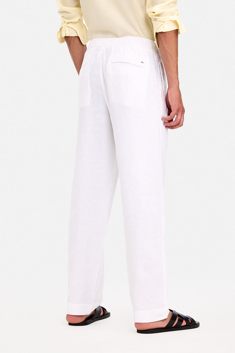 100% Linen Straight Fit Luxe Trousers