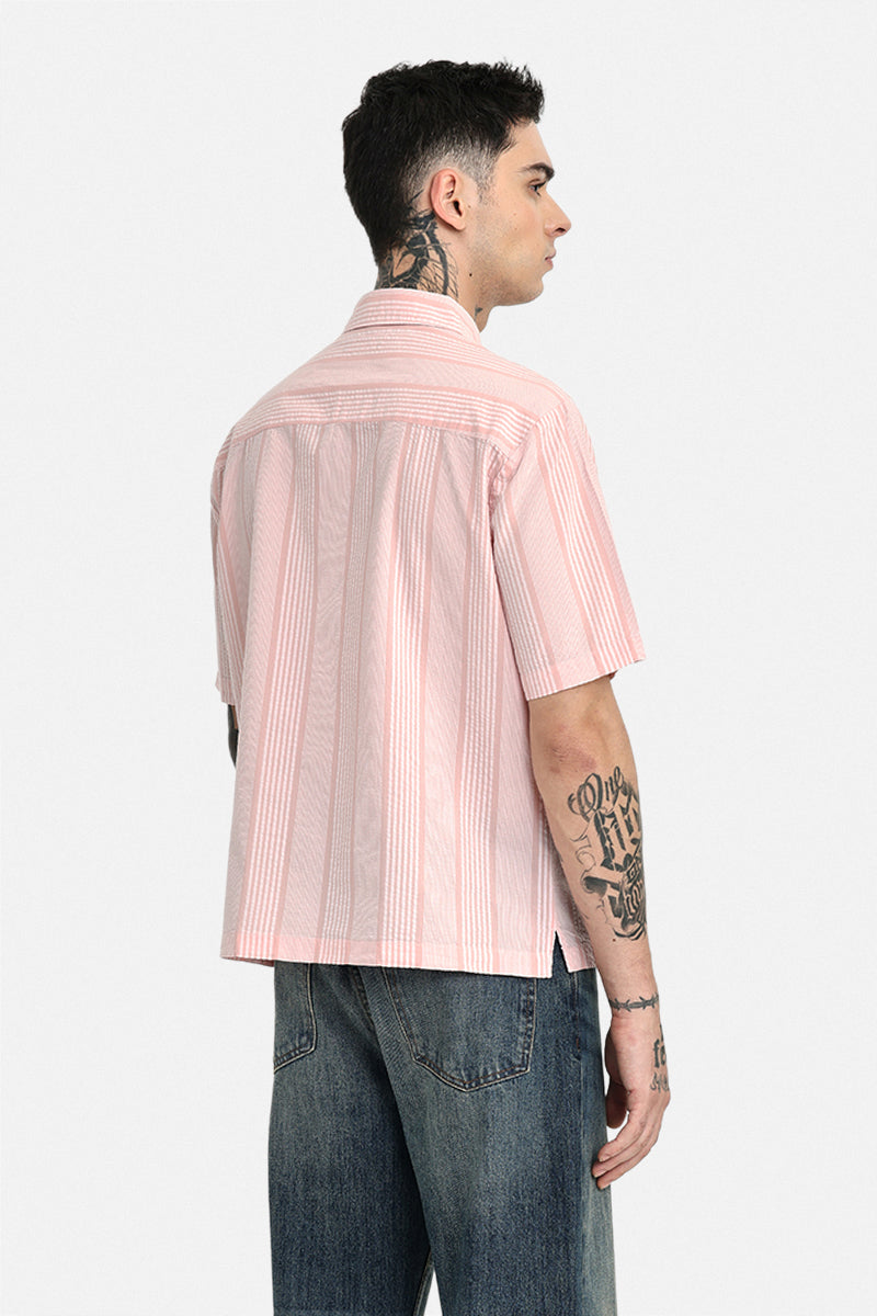 100% Cotton Box Fit Stripes Shirt