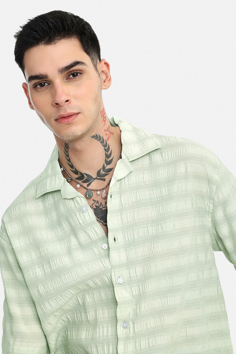 Textured Stretch Box Fit Shirt