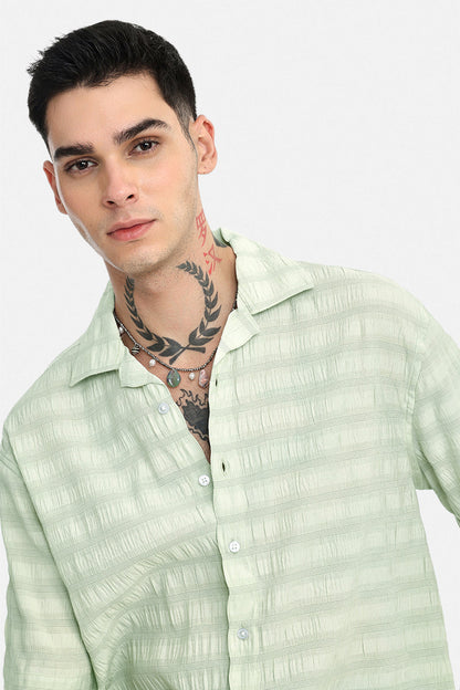 Textured Stretch Box Fit Shirt