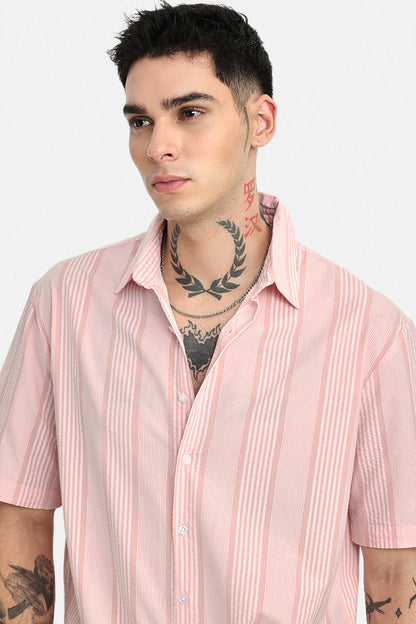 100% Cotton Box Fit Stripes Shirt