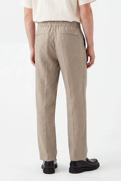 100% Linen Straight Fit Luxe Trousers