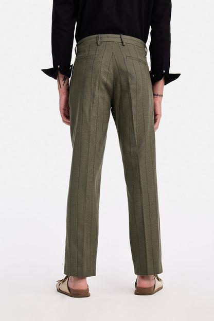 Straight Fit Stripes Trousers