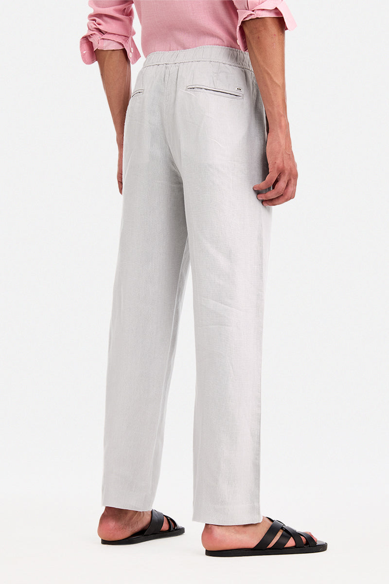 100% Linen Straight Fit Luxe Trousers