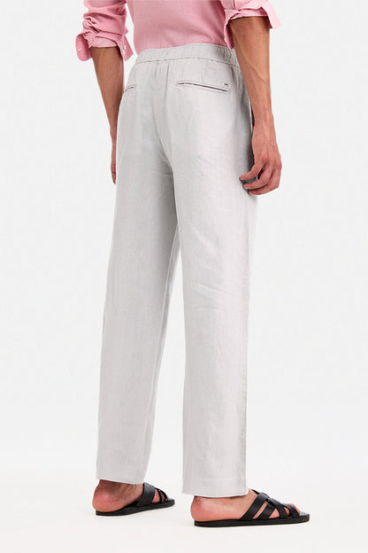 100% Linen Straight Fit Luxe Trousers