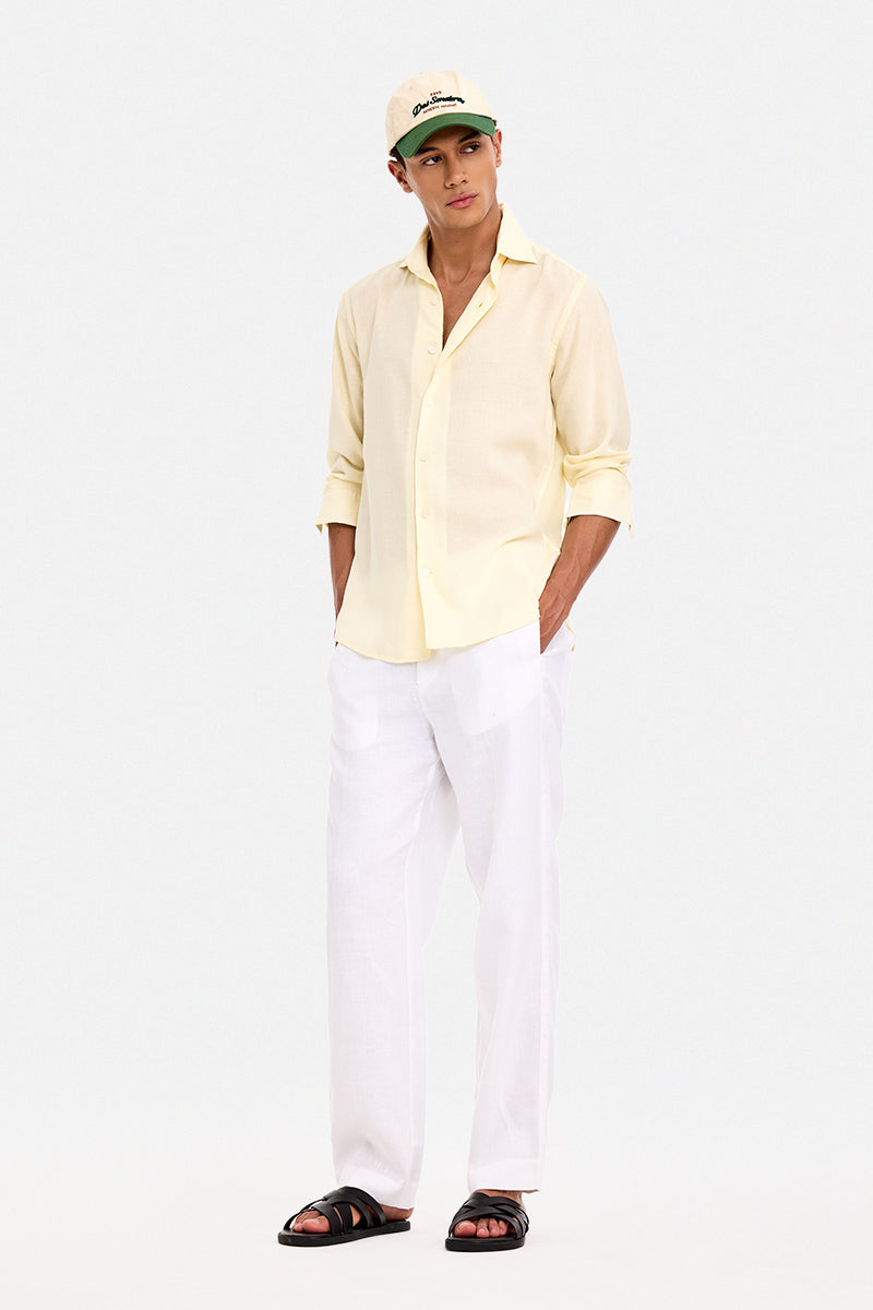 100% Linen Straight Fit Luxe Trousers
