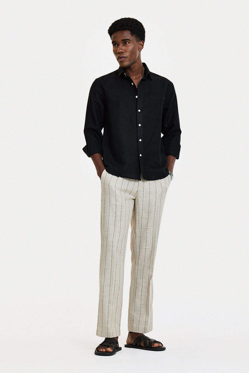 Straight Fit Stripes Trousers