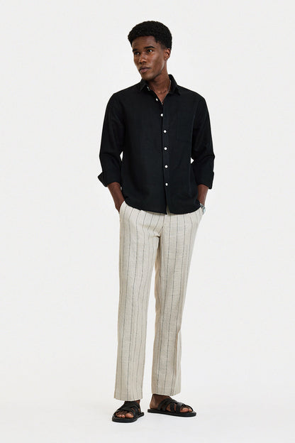 Straight Fit Stripes Trousers