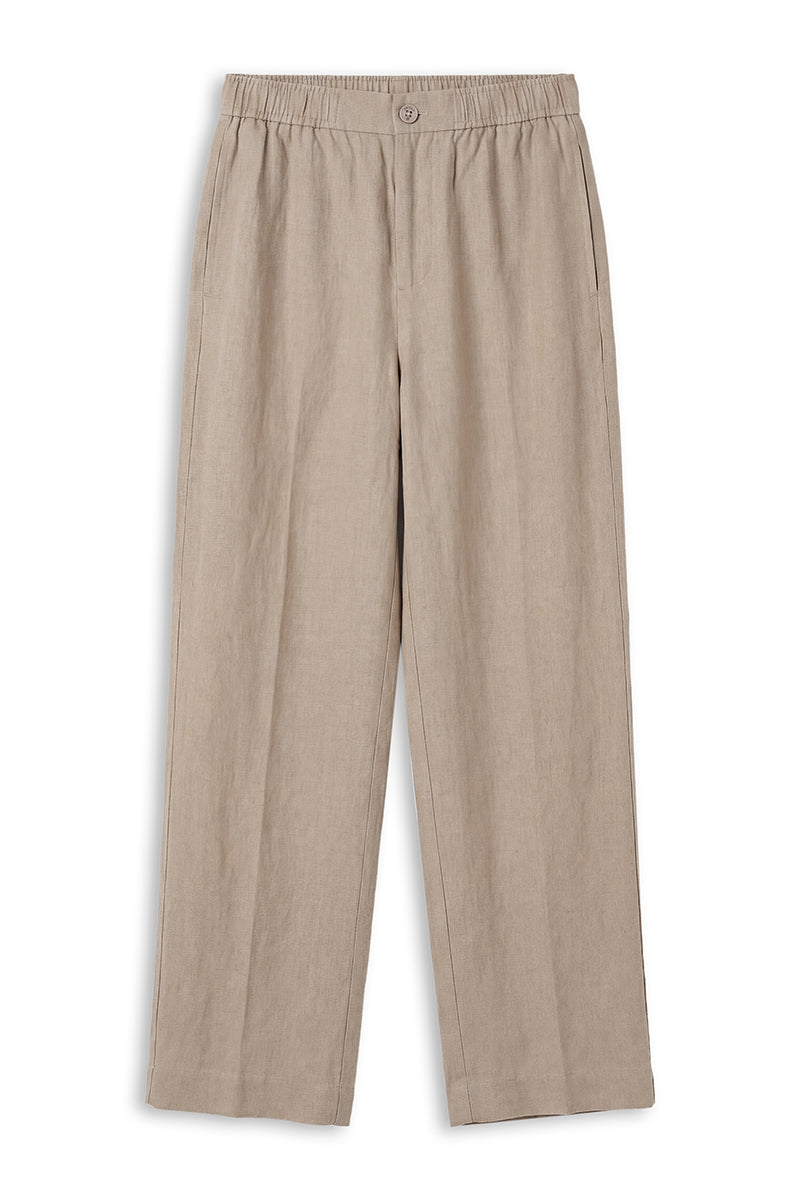 100% Linen Straight Fit Luxe Trousers