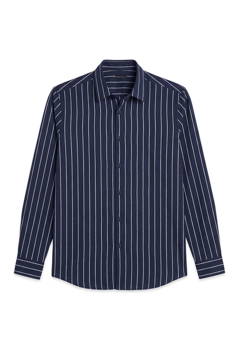 Slim Fit 100% Cotton Stripes Shirt