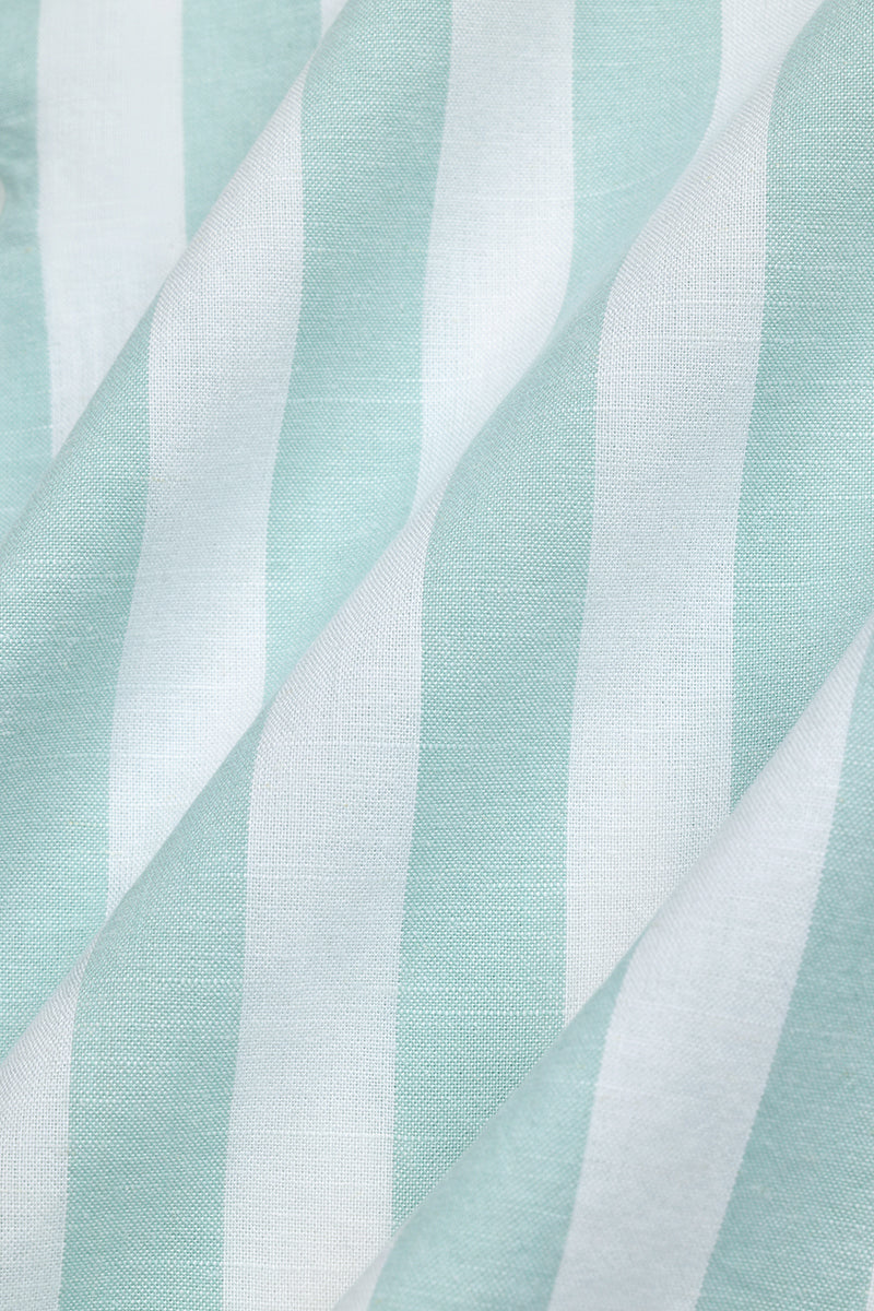 Regular Fit Linen Blend Stripes Shirt