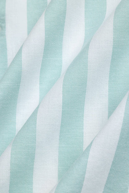 Regular Fit Linen Blend Stripes Shirt