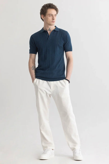 StitchSensei Marineblaues Poloshirt